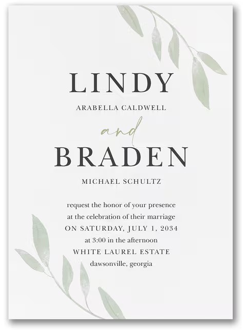 Digitally Printed Wedding Invitations
