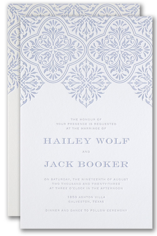 5 x 7 Letterpress Wedding Invitation