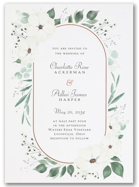 Digitally Printed Wedding Invitations